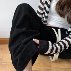 29.9元包邮！宝娜斯 加绒直筒裤