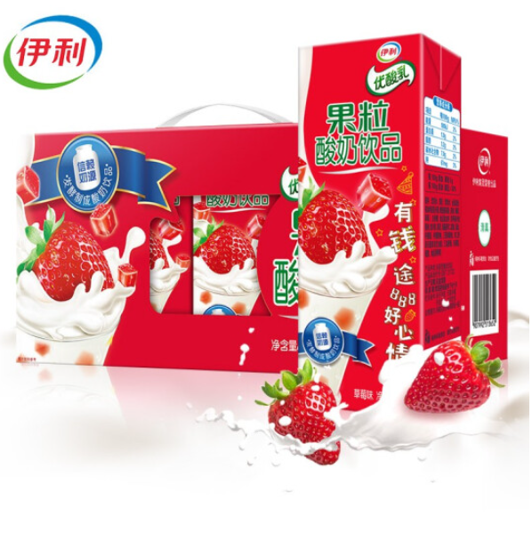 22.9元包邮！伊利 果粒酸奶饮品245g*12盒