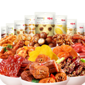 19.9元包邮！百草味 爆款零食大礼包6袋 共842g