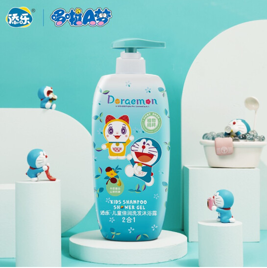23.47元包邮！添乐 哆啦A梦 宝宝洗沐二合一 750ml*2件