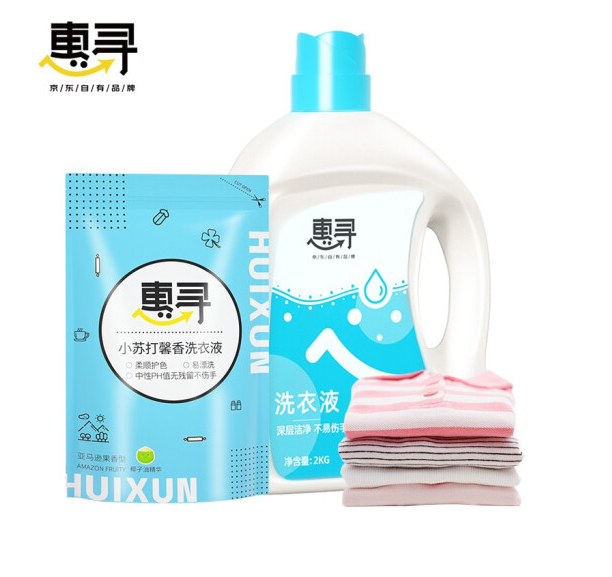 4.9元包邮！惠寻  香水味洗衣液 4.9斤（4斤瓶装+450g*1袋）