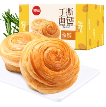 16.9元包邮！百草味 全麦手撕面包1kg