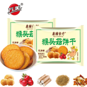 14.8元包邮！万美 猴头菇养胃饼干406g