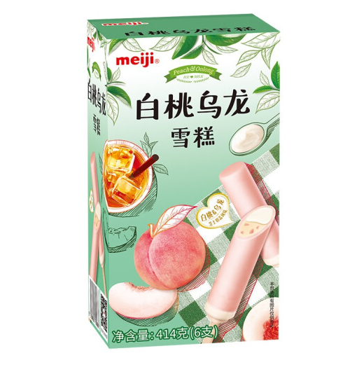 99.5元包邮！明治 白桃乌龙雪糕 69g*6支*6件