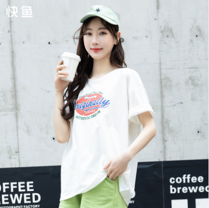 22元包邮！快鱼 2021年新款夏季女士短袖T恤