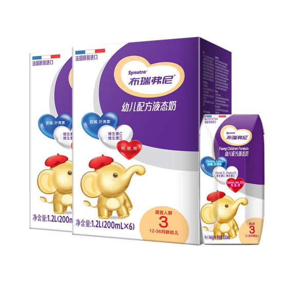 24.8元包邮！布瑞弗尼 3段幼儿液体奶粉200ml*12支