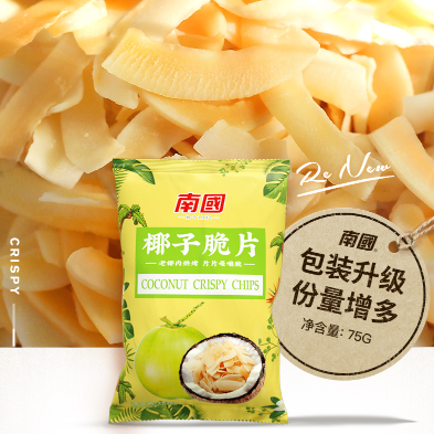 19.9元包邮！南国 香脆椰子片 75g*5袋