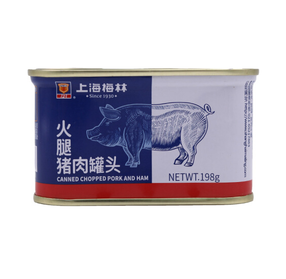 39.8元！上海梅林小白猪火腿猪肉罐头198g*4件