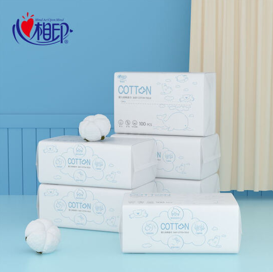 27元包邮！心相印婴儿纯棉棉柔巾100片6包