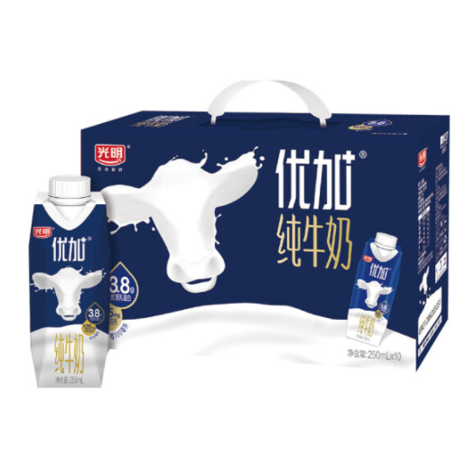 150.96元包邮！光明 优加 梦幻盖纯牛奶250ml*10盒*4件