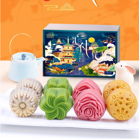 9.9元包邮！享食者 高档冰皮月饼礼盒装 6枚