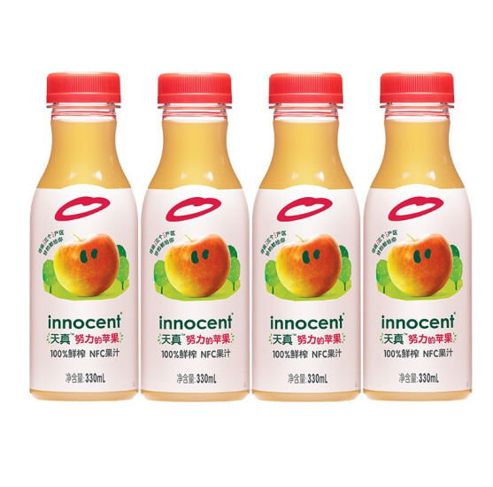 66.72元！天真努力的苹果100%鲜榨NFC果汁330ml*4*6件