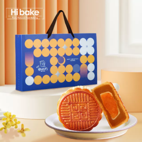19.9元包邮！hibake谢小方 月饼礼盒装蛋黄莲蓉流心苏式