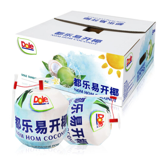 99.9元！都乐Dole易开椰青椰子大果9粒原箱装 单果重900g起