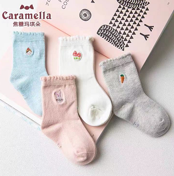 19.9元包邮！caramella 儿童纯棉中筒袜 8双