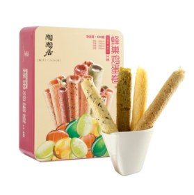 31.58元包邮！陶陶居 什锦蜂巢鸡蛋卷608g礼盒装