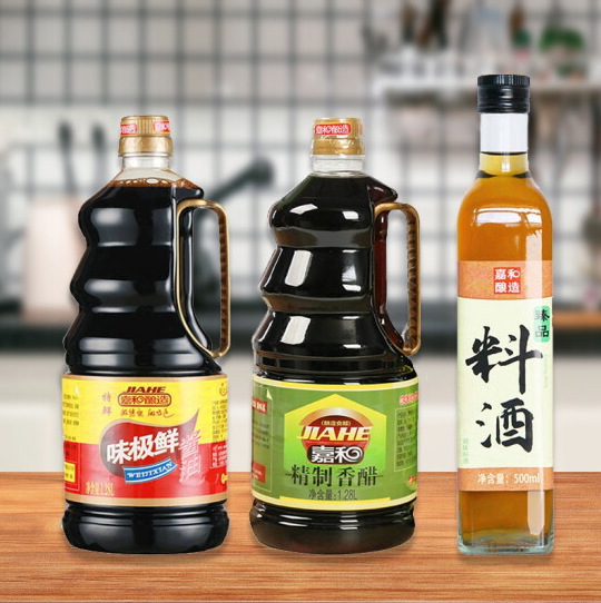 13.9元包邮！民谣家用 料酒500ml+味极鲜1.28L+香醋1.28L