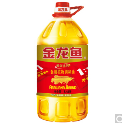 71元包邮！金龙鱼 黄金比例食用植物调和油6.18L（需拍3件，共付215.7元）