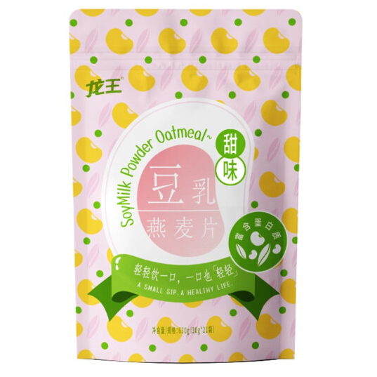 【京喜】6.99元包邮！龙王豆浆燕麦片 630g（30g×21包）