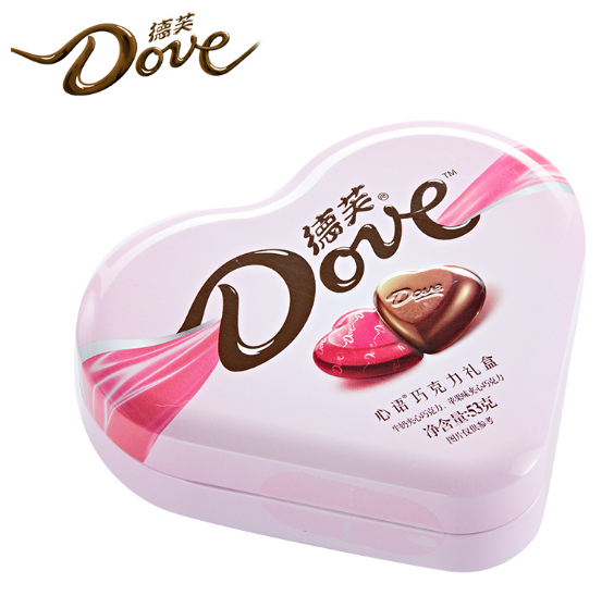 59.9元包邮！德芙巧克力dove心语心形礼盒 53g*4盒