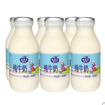 14.9元包邮！弗里生乳牛纯牛奶243ml*6瓶