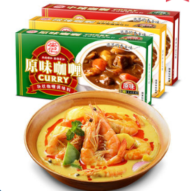 19.9元包邮！安记 黄咖喱块100g*3盒 