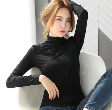 19.9元包邮！肉果草 纯色打底衫女高领外穿