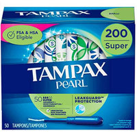 Tampax Pearl 卫生棉条 带塑料导管 200支（50条*4）