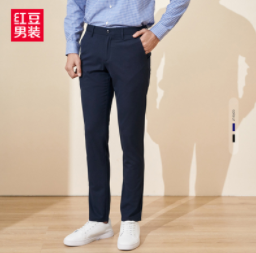 79元包邮！Hodo 红豆 男士纯色修身弹力休闲裤