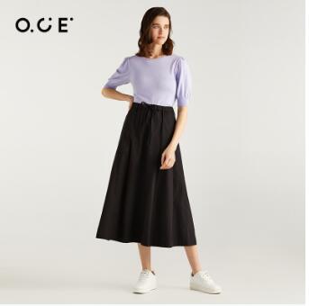 81.36元包邮！OCE收腰小黑裙