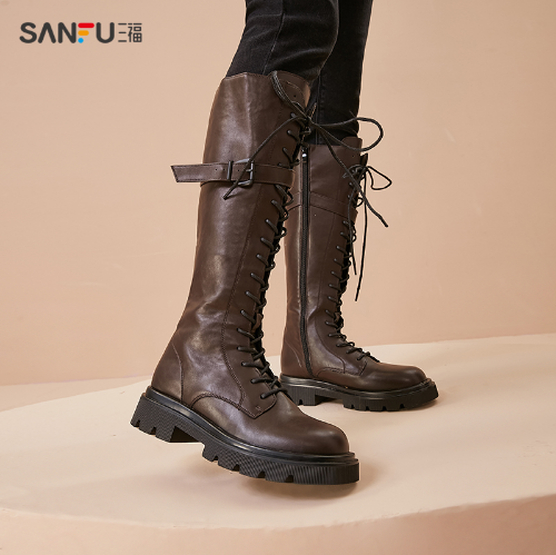 134元包邮！三福骑士靴 2021冬季新款女士长筒靴