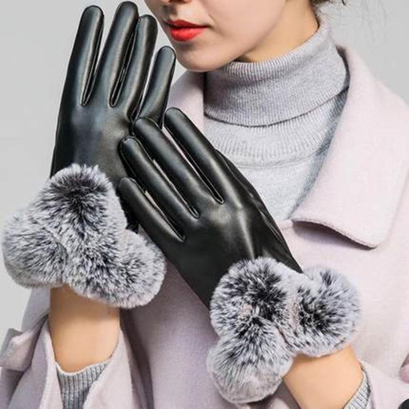 【JD专卖店】俞兆林  保暖触屏皮手套   女士-U型毛口