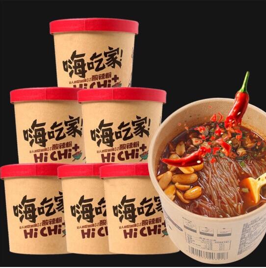 9.9元包邮！嗨吃家酸辣粉 120g*6桶