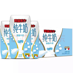 17.4元！荷兰乳牛 法国原装进口高钙脱脂牛奶 200ml*12 