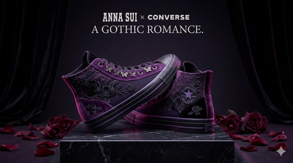Anna Sui x Converse dark romance gothic high top sneaker collaboration