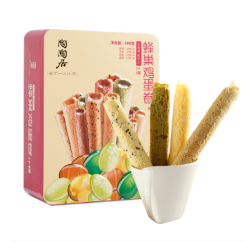 【临期】59元包邮！陶陶居 什锦蜂巢鸡蛋卷铁罐礼盒 608g*2罐 赠红茶酥
