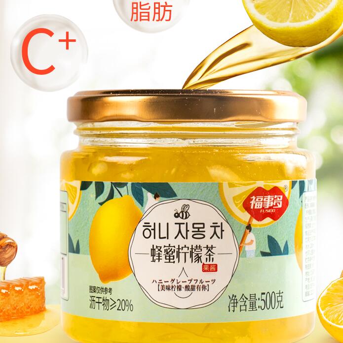 9.9元包邮！福事多 蜂蜜柠檬茶500g