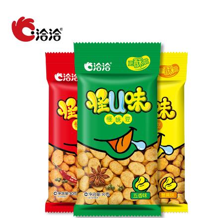 6.9元包邮！恰恰怪味蚕豆花生 10袋