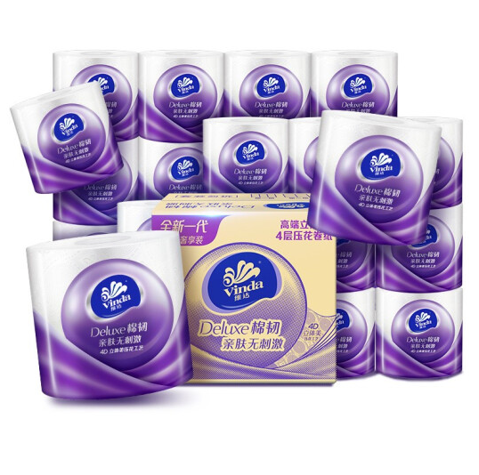 【1.26元/卷】170.67元！维达卷纸 棉韧立体美4层160g*27卷*5件