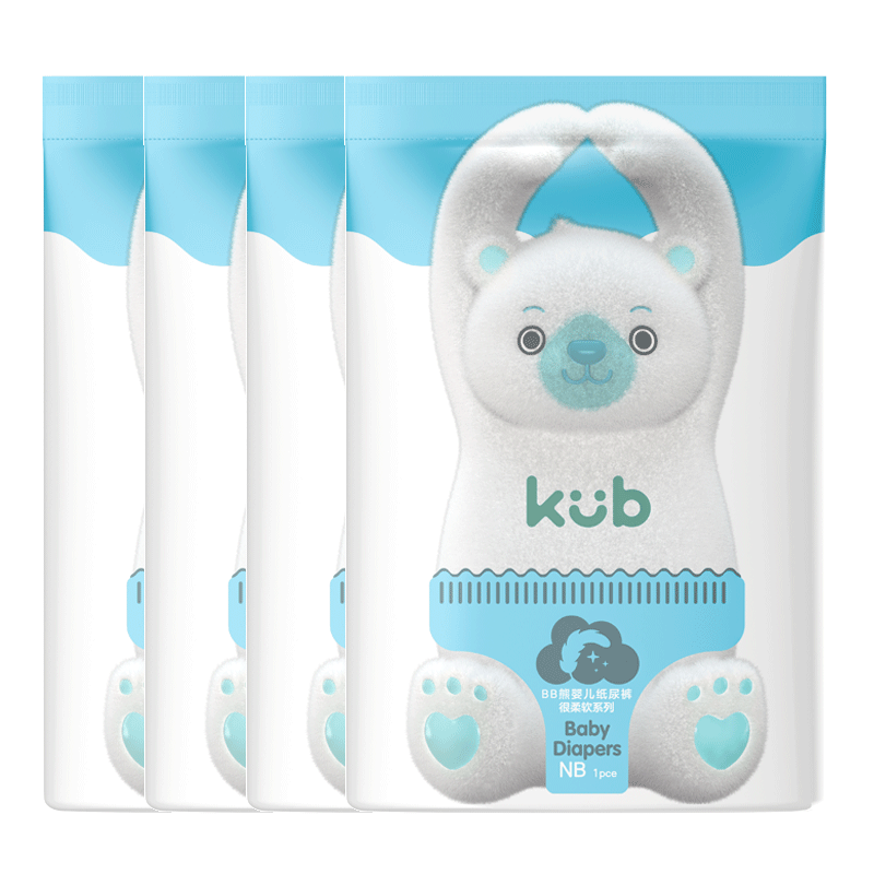【可优比】新款BB熊纸尿裤4片装