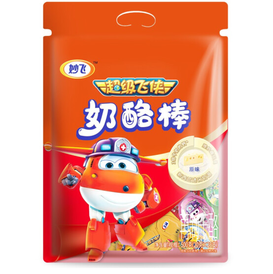119.95元！妙飞 超级飞侠奶酪棒 草莓味 500g/25粒装*6件