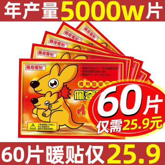19.9元包邮！佩奇袋鼠暖宝宝贴60贴