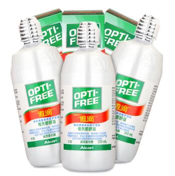 预售 82元包邮！爱尔康傲滴隐形眼镜护理液 355ml*3