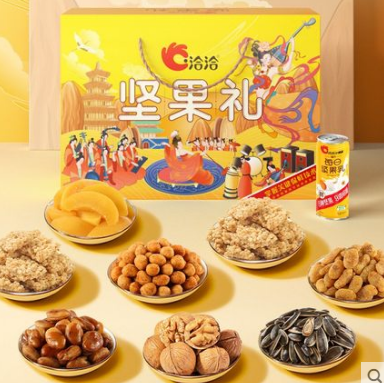 39元包邮！恰恰零食礼包9件套1348g+240ml