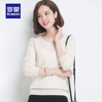 99元包邮！罗蒙 女士100%纯羊毛高领针织衫 多色