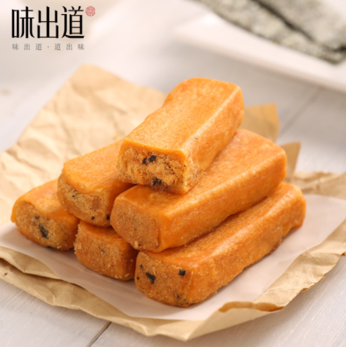 19.9元包邮！味出道海苔肉松条整箱1000g
