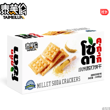 9.9元包邮！泰美伦苏打饼干185g