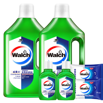 47.9元包邮！威露士 多用途消毒液套装 1L*2瓶+60ml*2瓶+10片*2包 青柠味 