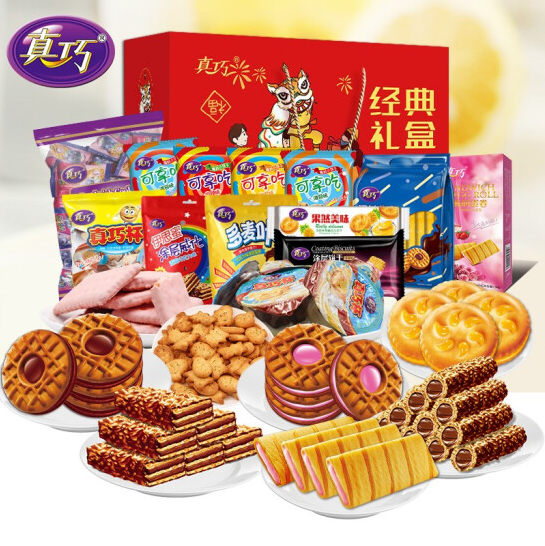 33.9元包邮！真巧 经典年货零食礼盒1143g