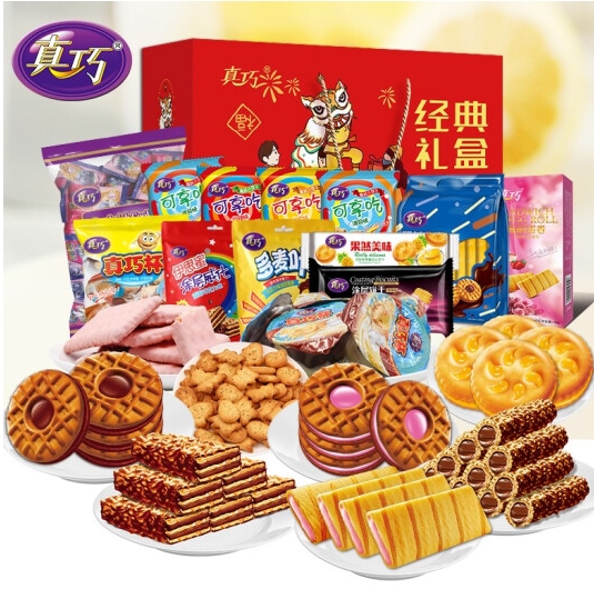 37.9元包邮！真巧 经典年货零食礼盒1143g
